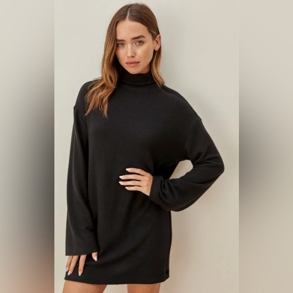 Reformation Dresses & Skirts - Reformation aspen black turtleneck sweater dress XS